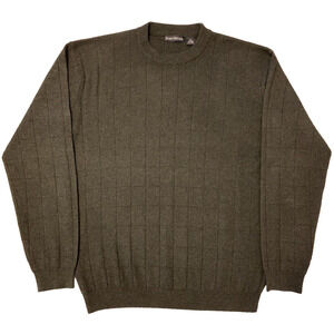 Barry Bricken SILK CASHMERE Sweater Mens XL Black Geometric Ribbed Hem & Cuffs